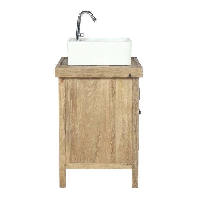 DKD Home Decor Mueble de Baño Alpino Natural Blanco Mango y Cerámica 56 x 95 x 81 cm DKD Home Decor Mueble de Baño Alpino Natural Blanco Mango y Cerámica 56 x 95 x 81 cm