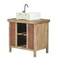 DKD Home Decor Mueble de Baño Alpino Natural Blanco Mango y Cerámica 56 x 95 x 81 cm