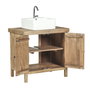 DKD Home Decor Mueble de Baño Alpino Natural Blanco Mango y Cerámica 56 x 95 x 81 cm