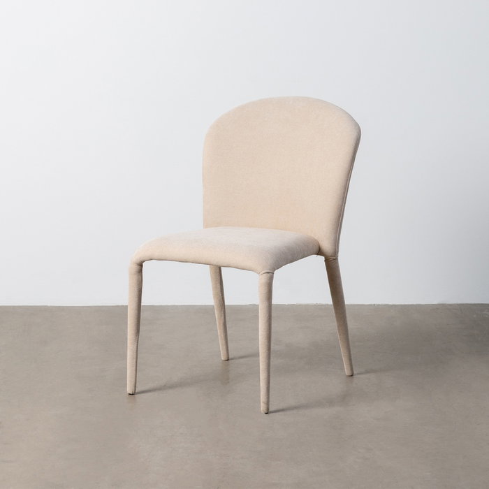 Silla Apilable Crema Tejido Salón 50 X 61 X 82 cm (Set de 4)
