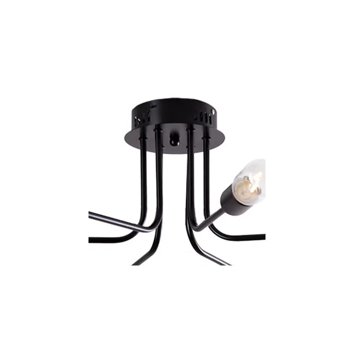 SKD Lámpara de Techo Modelo Adrian, SKU-P8002-BK en Negro, Diseño Moderno Chic, para Iluminación LED Interior SKD Lámpara de Techo Modelo Adrian, SKU-P8002-BK en Negro, Diseño Moderno Chic, para Iluminación LED Interior