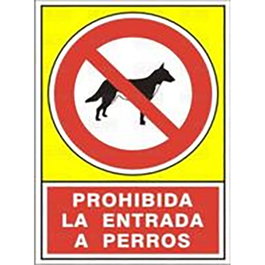 DUVER Señal de Prohibición de Entrada de Perros en Aluminio 295x210 mm