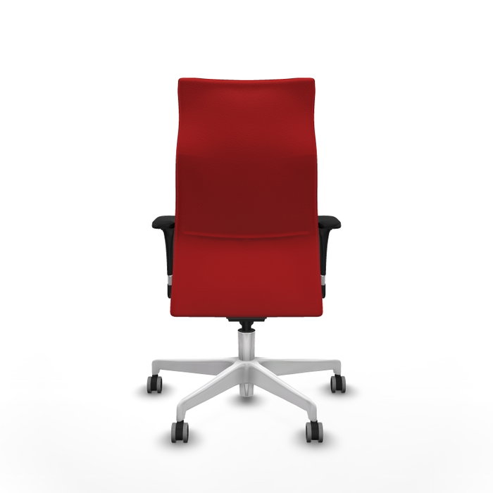 PIQUERAS Y CRESPO Sillón Albacete Rojo con Mecanismo Sincro y Base Blanca