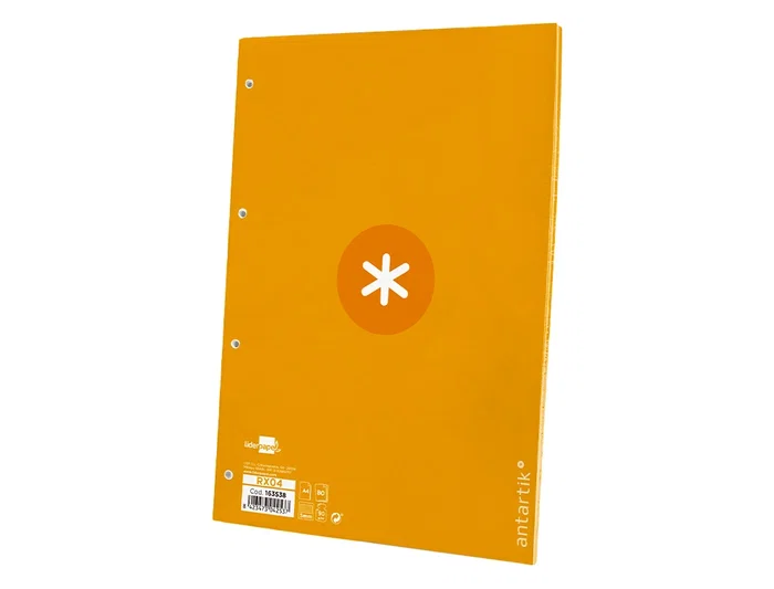 Antartik Recambio A4 80 Hojas 90gr Cuadro 5mm 4 Taladros Banda Marco Color Mostaza