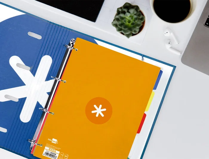 Antartik Recambio A4 80 Hojas 90gr Cuadro 5mm 4 Taladros Banda Marco Color Mostaza