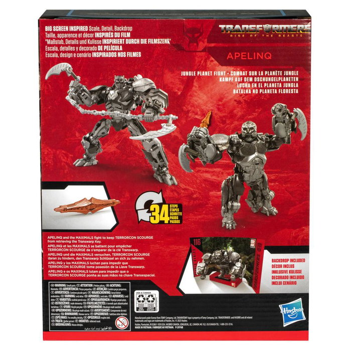 Hasbro Transformers Studio Series Figura Apelinq Leader Class Rise Of The Beasts, Robot/Simio, 21.6 cm Hasbro Transformers Studio Series Figura Apelinq Leader Class Rise Of The Beasts, Robot/Simio, 21.6 cm