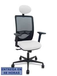 Piqueras y Crespo Silla Zulema Mecanismo Sincro Malla Negra y Asiento Blanco