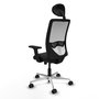 PIQUERAS Y CRESPO Silla de oficina Zulema con mecanismo Sincro, Negro y Blanco