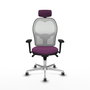 PIQUERAS Y CRESPO Silla de oficina Jorquera con mecanismo Sincro, Morado y Blanco