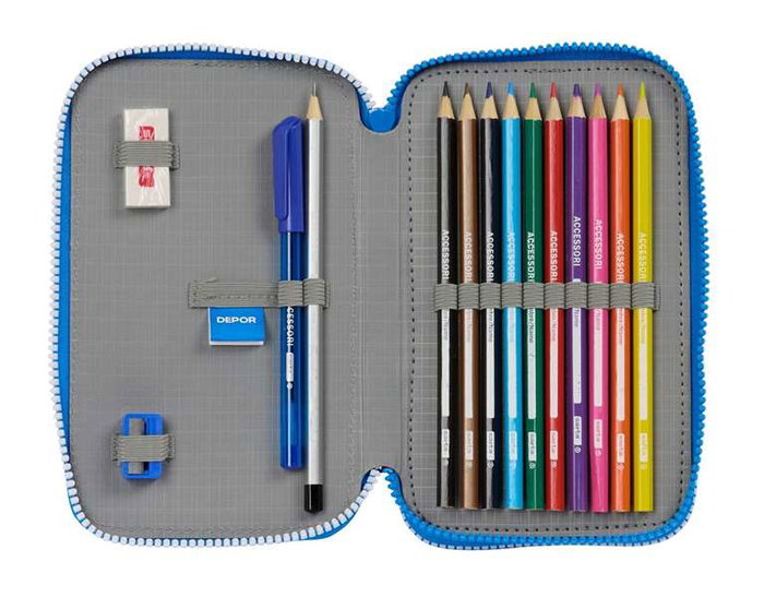 Safta Plumier Doble Pequeño 28 Piezas Real Deportivo De La Coruña 12,5x19,5x4cm