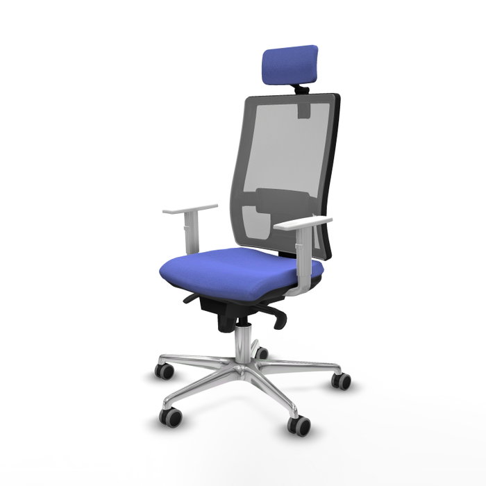 PIQUERAS Y CRESPO Silla de oficina Horna con mecanismo Sincro, Azul claro y Gris