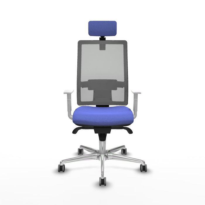PIQUERAS Y CRESPO Silla de oficina Horna con mecanismo Sincro, Azul claro y Gris
