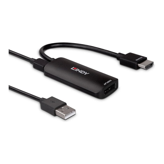 Lindy Conversor HDMI 8K60 a DisplayPort 1.4, Negro