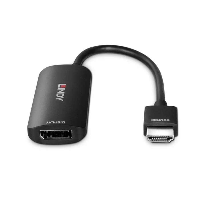 Lindy 38329 Adaptador de Cable HDMI a DisplayPort 8K@60Hz 48Gbps, HDMI 2.1 Macho a DisplayPort 1.4 Hembra, Negro, 0.157 m Lindy 38329 Adaptador de Cable HDMI a DisplayPort 8K@60Hz 48Gbps, HDMI 2.1 Macho a DisplayPort 1.4 Hembra, Negro, 0.157 m