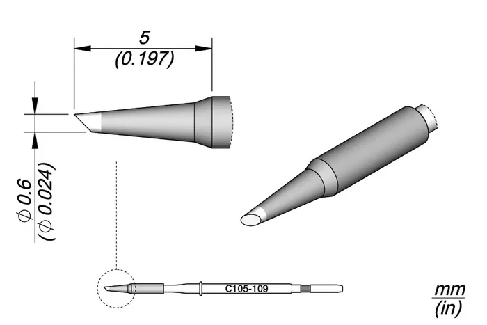 JBC TOOLS Pico con cono truncado de 0,6mm JBC TOOLS Pico con cono truncado de 0,6mm