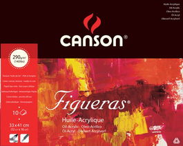 Bloc De Dibujo Canson Figueras Oleo Encolado Grano Lienzo 330 X 410 Mm 290G 10H (Set de 5)
