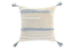 DKD Home Decor Cojín de Poliéster con Aplicaciones Blanco 45x45 cm