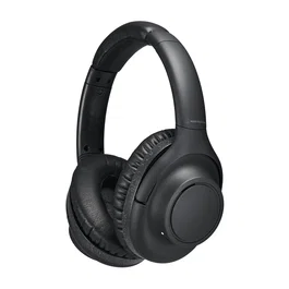 Audio-Technica ATH-S300BT Auriculares Bluetooth 5.1 Inalámbrico y con Cable para Viajar, Gaming y Deporte, Diadema Circumaural, Cancelación de Ruido Híbrida, Autonomía 60h, Negro