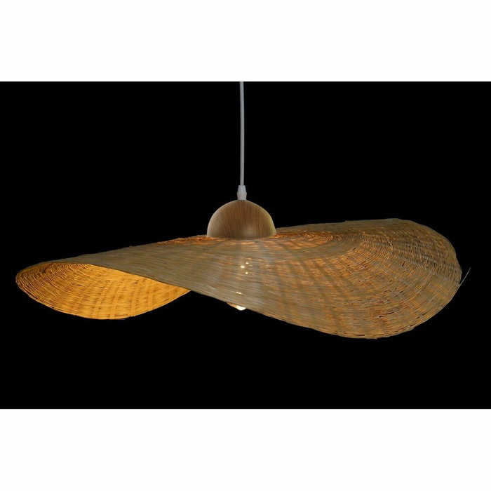DKD Home Decor Lámpara de Techo Bambú Pamela Natural 70x70x10 cm