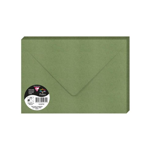 Sobre Clairefontaine Pollen 162X229 120G Verde Salvia Paquete De 20 Sobre Clairefontaine Pollen 162X229 120G Verde Salvia Paquete De 20
