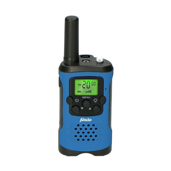 Alecto FR-115BW Set de 2 Walkie Talkies para Niños, Alcance 7 km, Azul/Negro