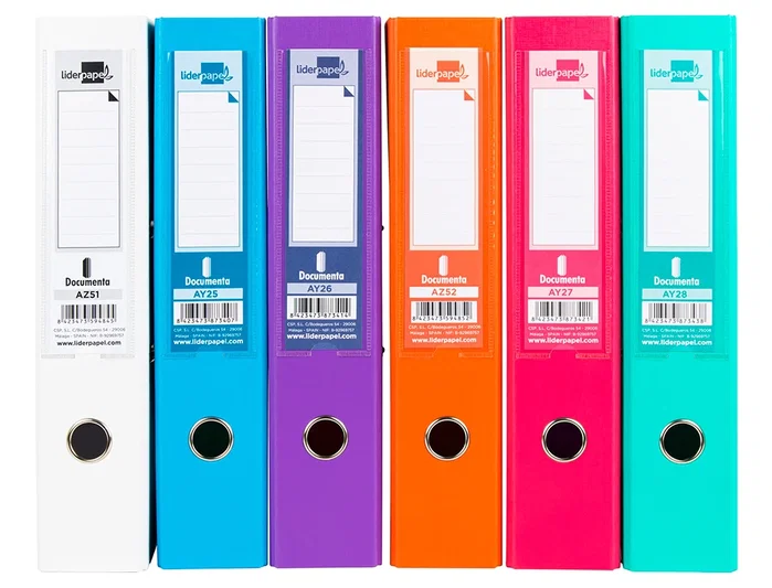 Liderpapel Archivador de palanca forrado PVC lomo 75 mm Colores Surtidos
