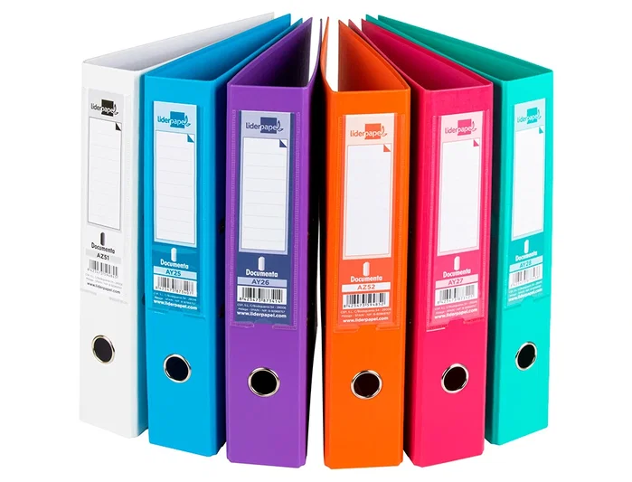 Liderpapel Archivador de palanca forrado PVC lomo 75 mm Colores Surtidos