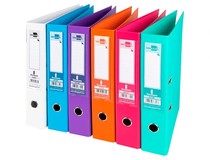Liderpapel Archivador de palanca forrado PVC lomo 75 mm Colores Surtidos