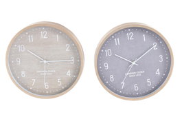 DKD Home Decor Reloj de Pared PVC 30x30 cm (Pack de 2, Surtido) inevitablemente beige y gris