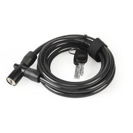 XLC Cable espiral antirrobo LO-L12 con cilindro DS, soporte y llave de repuesto - 180 cm