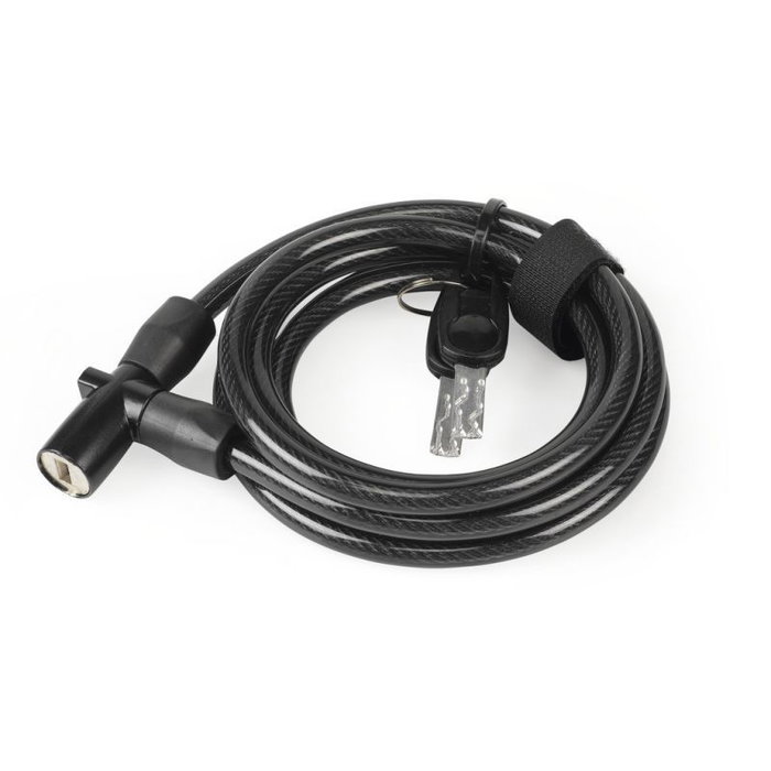 XLC Cable espiral antirrobo LO-L12 con cilindro DS, soporte y llave de repuesto - 180 cm XLC Cable espiral antirrobo LO-L12 con cilindro DS, soporte y llave de repuesto - 180 cm