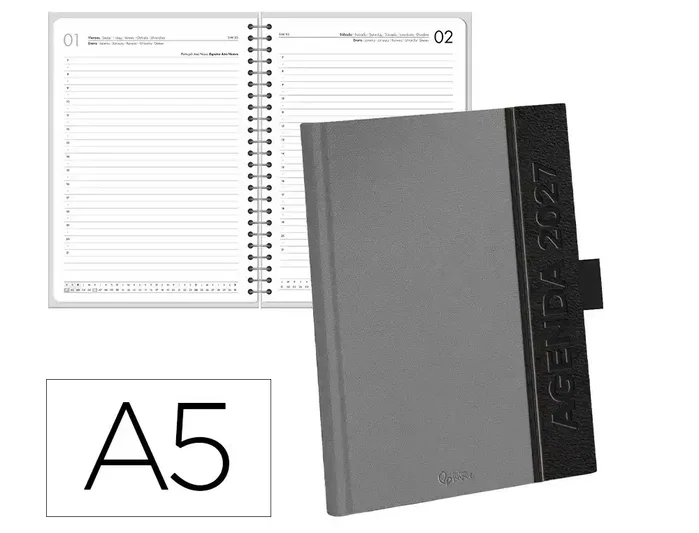 Liderpapel Agenda de oficina 2027 A5 bilingüe gris Liderpapel Agenda de oficina 2027 A5 bilingüe gris