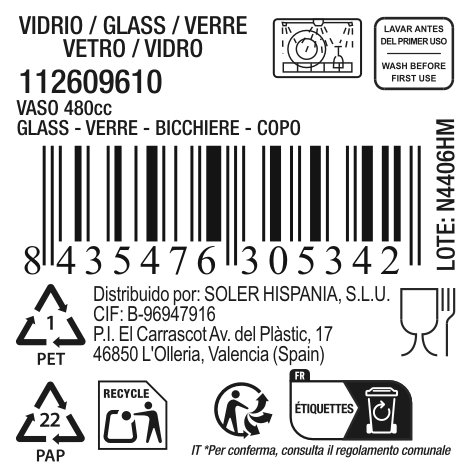La Mediterranea Vaso 480cc Cares MD