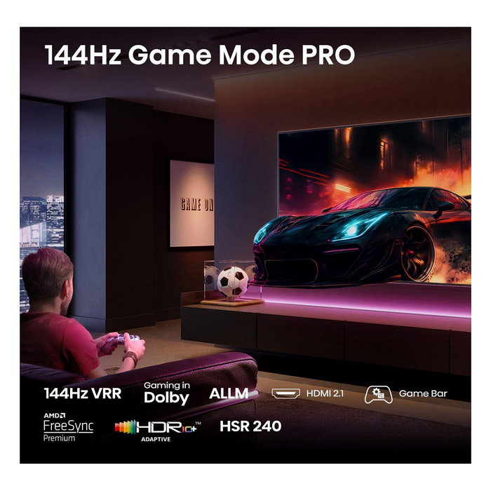 Hisense 50E77Q PRO Smart TV QLED 4K UHD 126 cm (50") 144 Hz, WiFi, Bluetooth, Dolby Atmos, HDR10+, AMD FreeSync Premium, VIDAA OS, Negro
