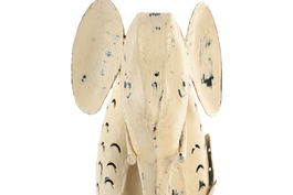 DKD Home Decor Elefante Decoracion Indio Blanco Metal 26 x 9 x 30 cm (2 Unidades)