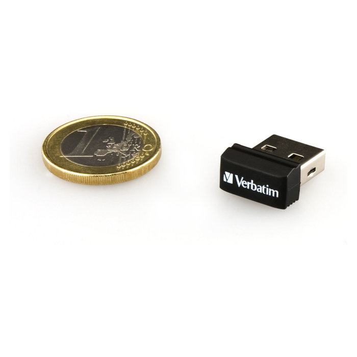 Verbatim Store 'n' Stay Nano USB 2.0 Stick 32GB Negro - Unidad Flash sin Tapa, Lectura 10 MB/s, 14.8 x 17.1 x 7.7 mm