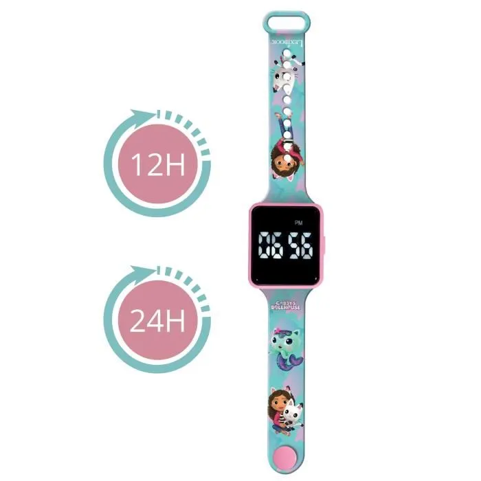 Lexibook LEX3380743108544 Gabby y la Casa Mágica Reloj LED conectado Pulsera ajustable