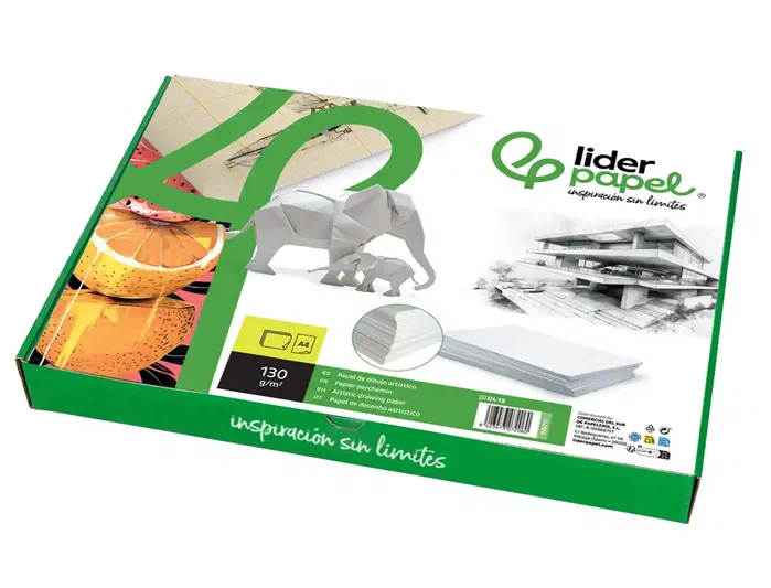 Liderpapel Papel de dibujo Din A4 130 g/m² Blanco natural