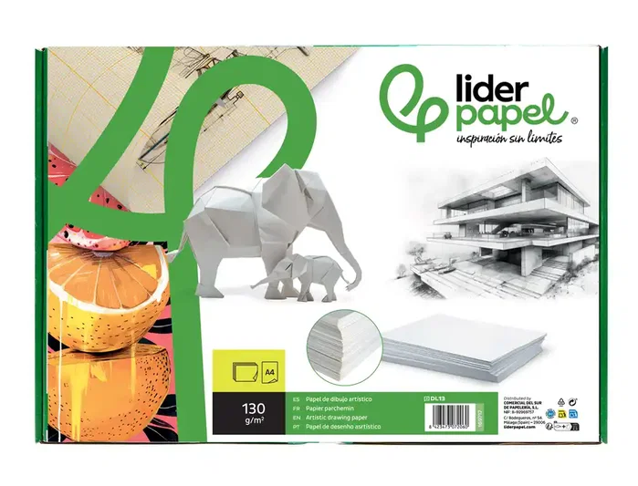 Liderpapel Papel de dibujo Din A4 130 g/m² Blanco natural