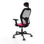 PIQUERAS Y CRESPO Silla de oficina Jorquera con mecanismo Sincro/Traslack, Rosa y Gris