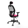 PIQUERAS Y CRESPO Silla de oficina Jorquera con mecanismo Sincro/Traslack, Rosa y Gris