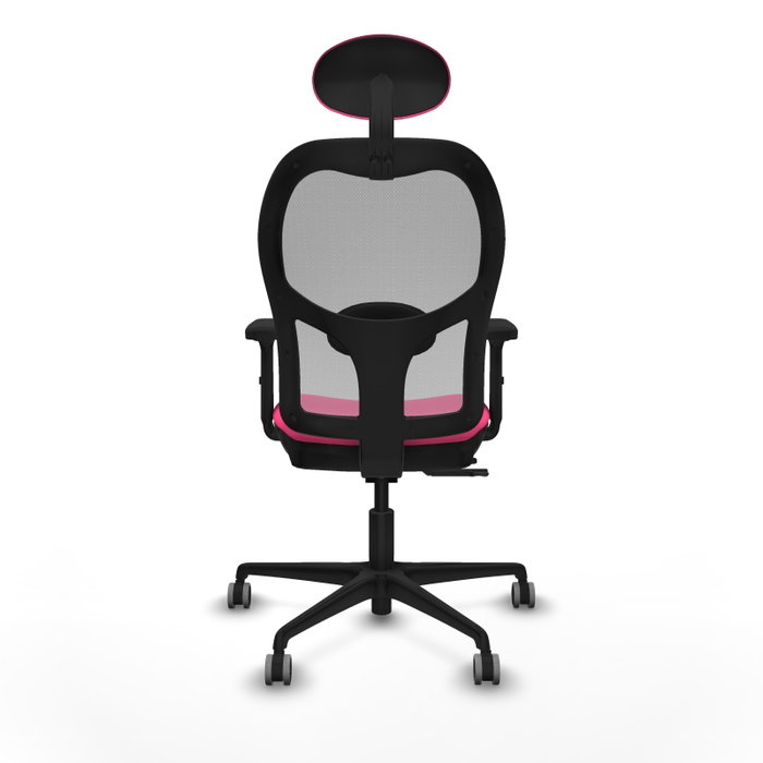 PIQUERAS Y CRESPO Silla de oficina Jorquera con mecanismo Sincro/Traslack, Rosa y Gris