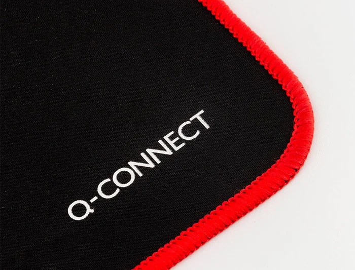 Q-connect Alfombrilla XXL Negra con Borde Rojo para Ratón 900x400 mm