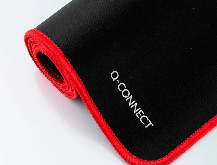 Q-connect Alfombrilla XXL Negra con Borde Rojo para Ratón 900x400 mm