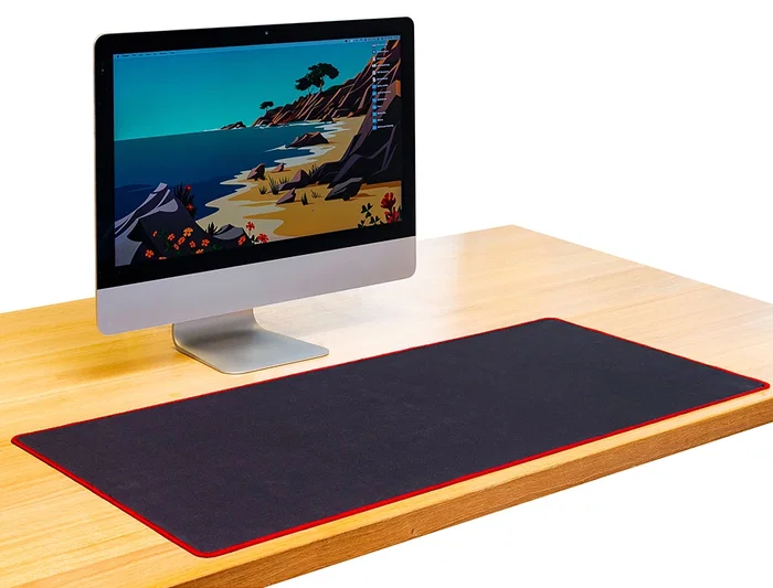 Q-connect Alfombrilla XXL Negra con Borde Rojo para Ratón 900x400 mm