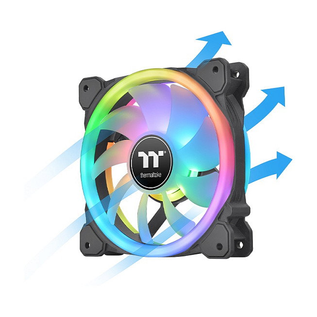 Thermaltake SWAFAN 12 RGB Pack de 3 Ventiladores de 12 cm Negro
