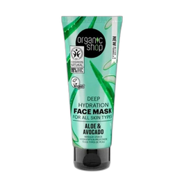 ORGANIC SHOP Mascarilla Facial Hidratación Profunda Aguacate y Aloe para Todo Tipo de Piel