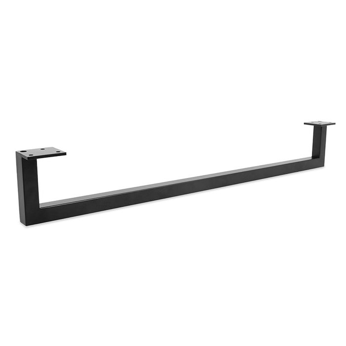 Q&Q Pata Metálica Bruss L820 H120 Negro Mate para Sofás y Muebles, Metal, Acabado Negro Mate, Altura 120mm