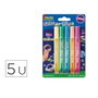 Imedio Glitter Glue Brilla en la Oscuridad, Pack de 5 Tubos de 10ml Surtidos
