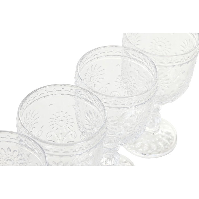 DKD Home Decor Set de 6 Copas de Cristal Margaritas 270ml